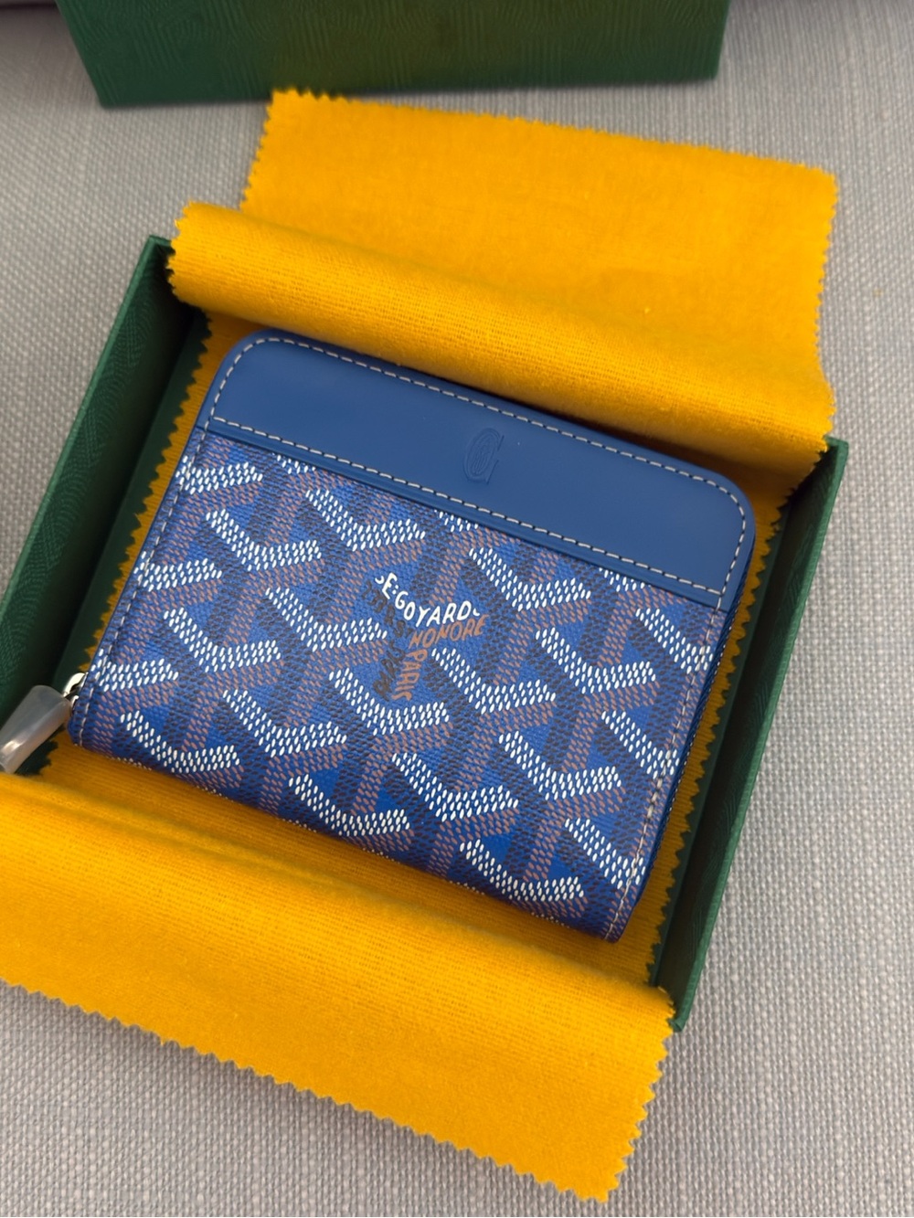 Goyard Blue Patterned Zip Wallet - Men’s Accessory